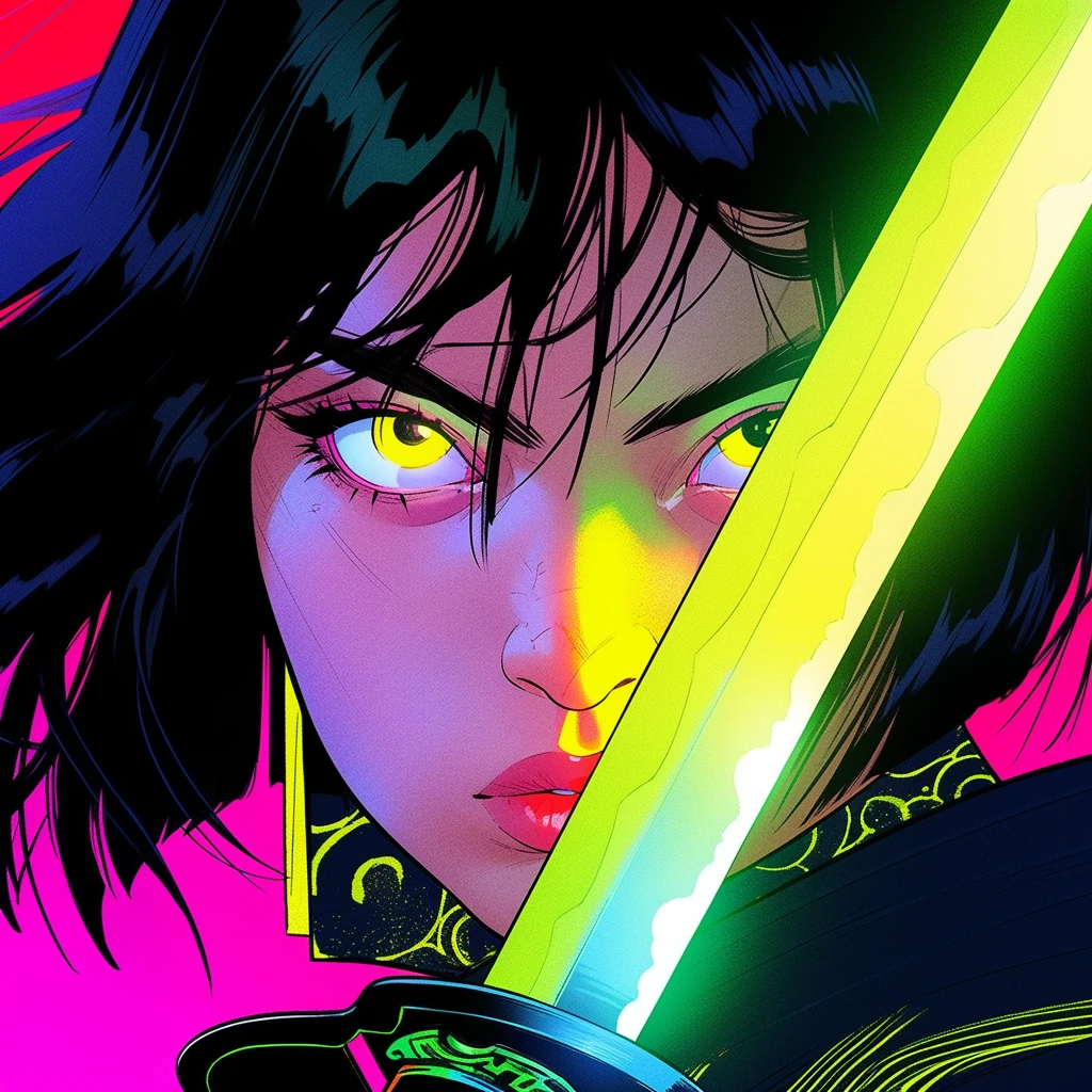 Yellow Eyes Black Hair Manga Warrior