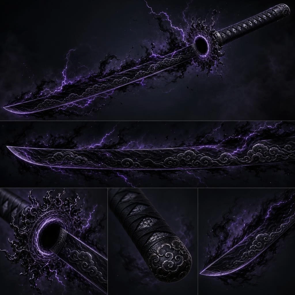 Dragon Katana Black Blade Lightning
