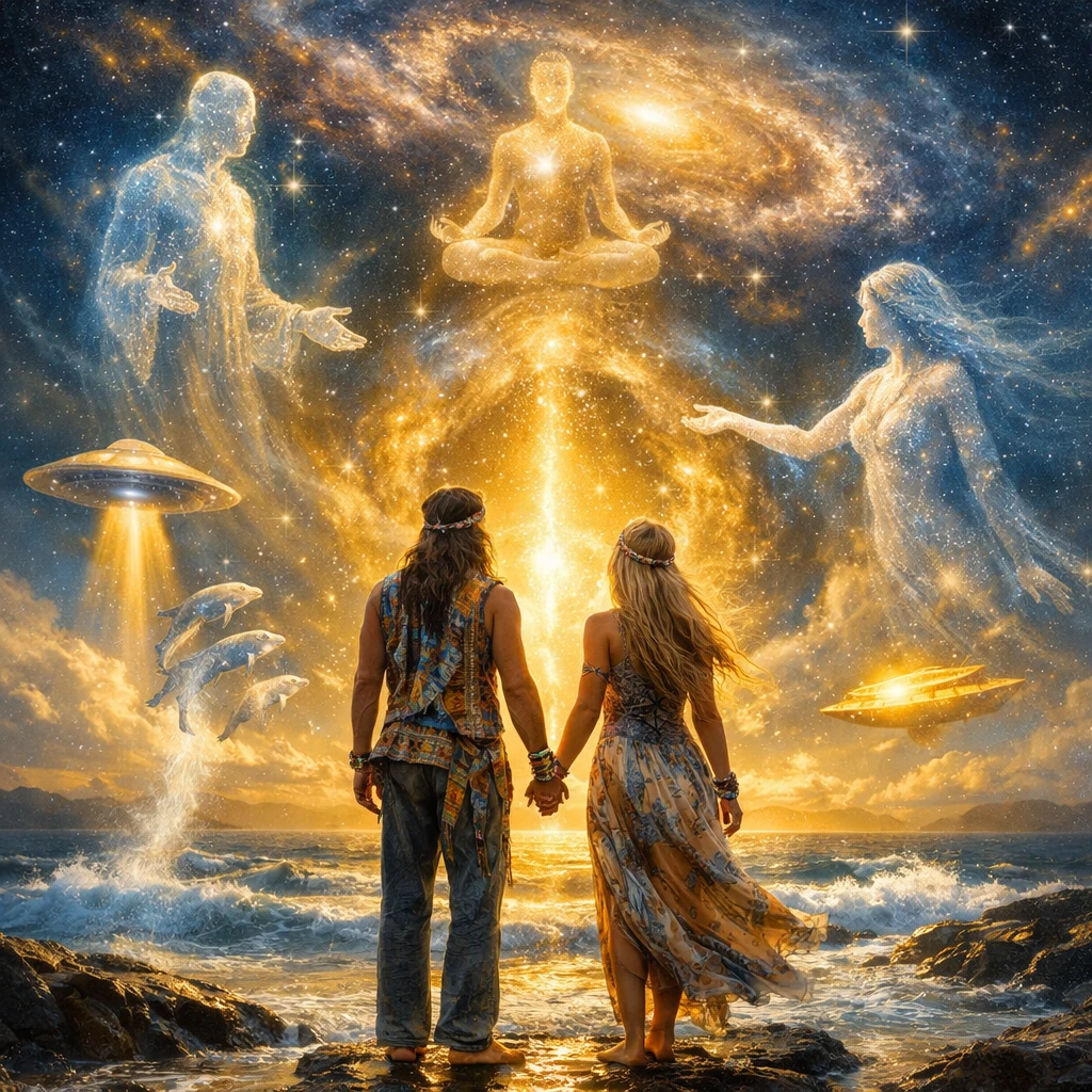Cosmic Evolution Hippie Seascape