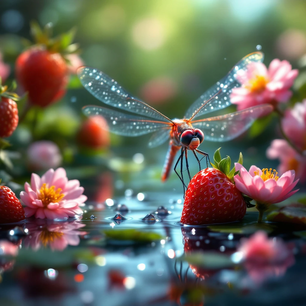 Dragonfly Strawberry Pond Dew