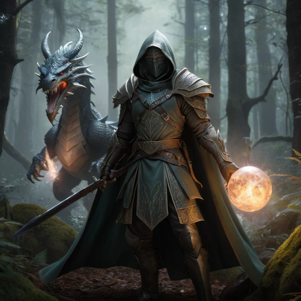 Fantasy Battle Paladin Wizard Dragon