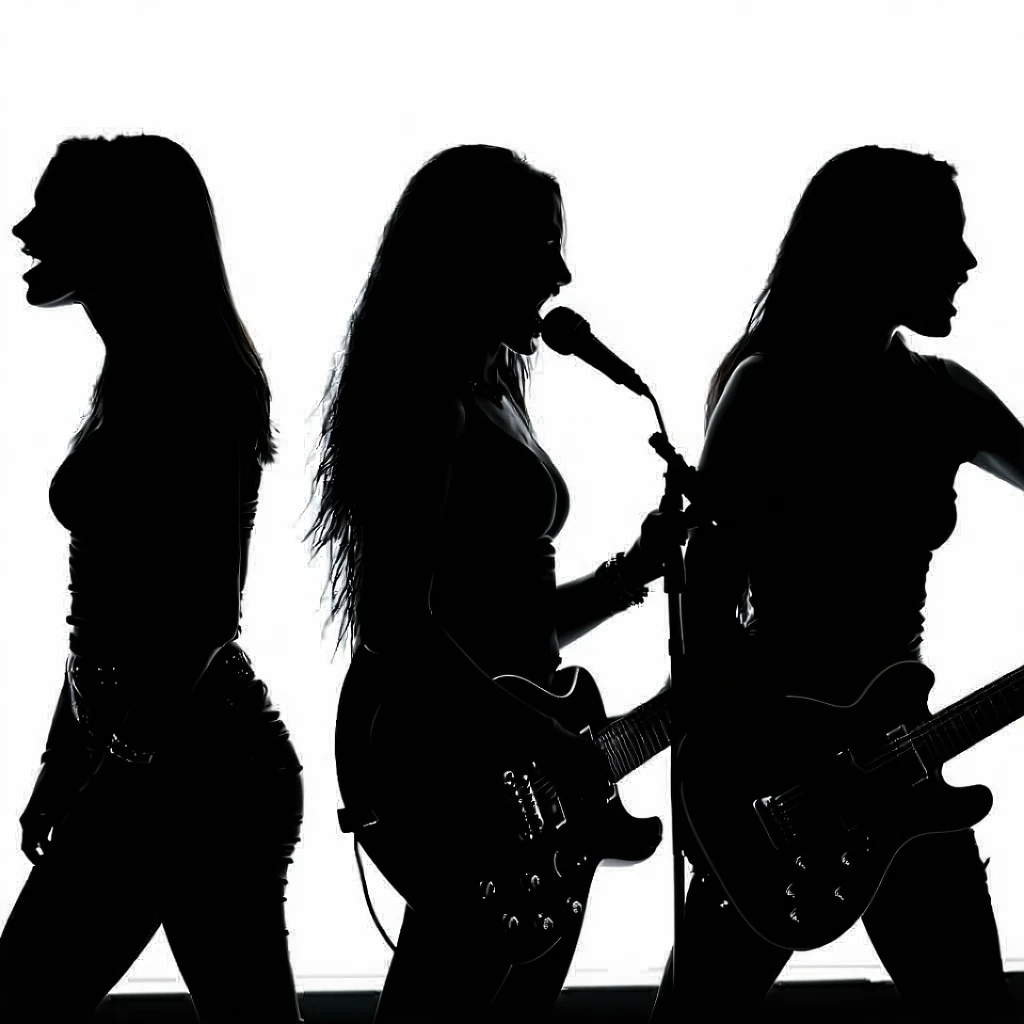 Female Band Performance Silhouette