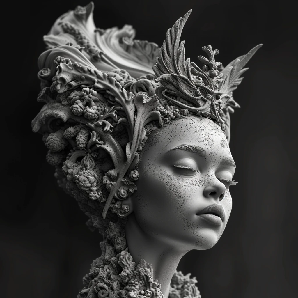 Ornate Crown Sculpture Woman
