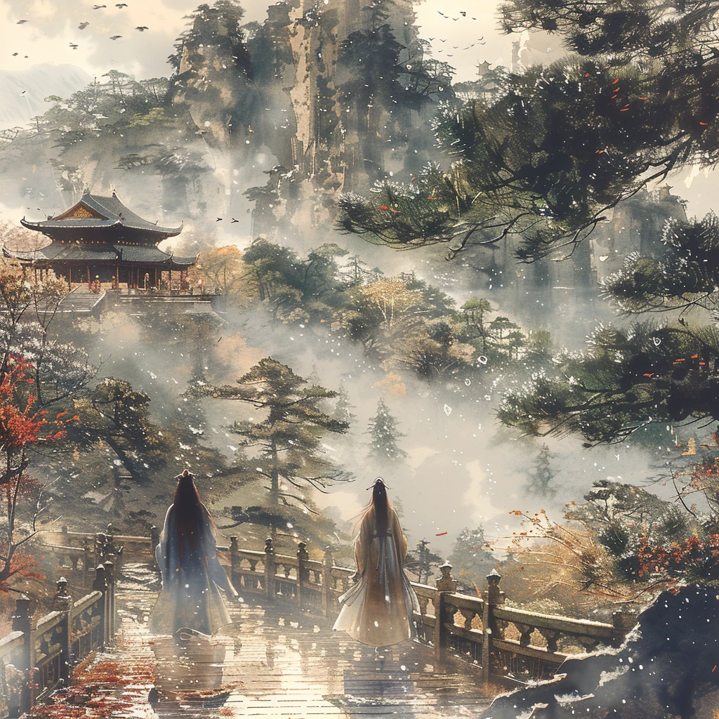 Hanfu Garden Chinese Ink