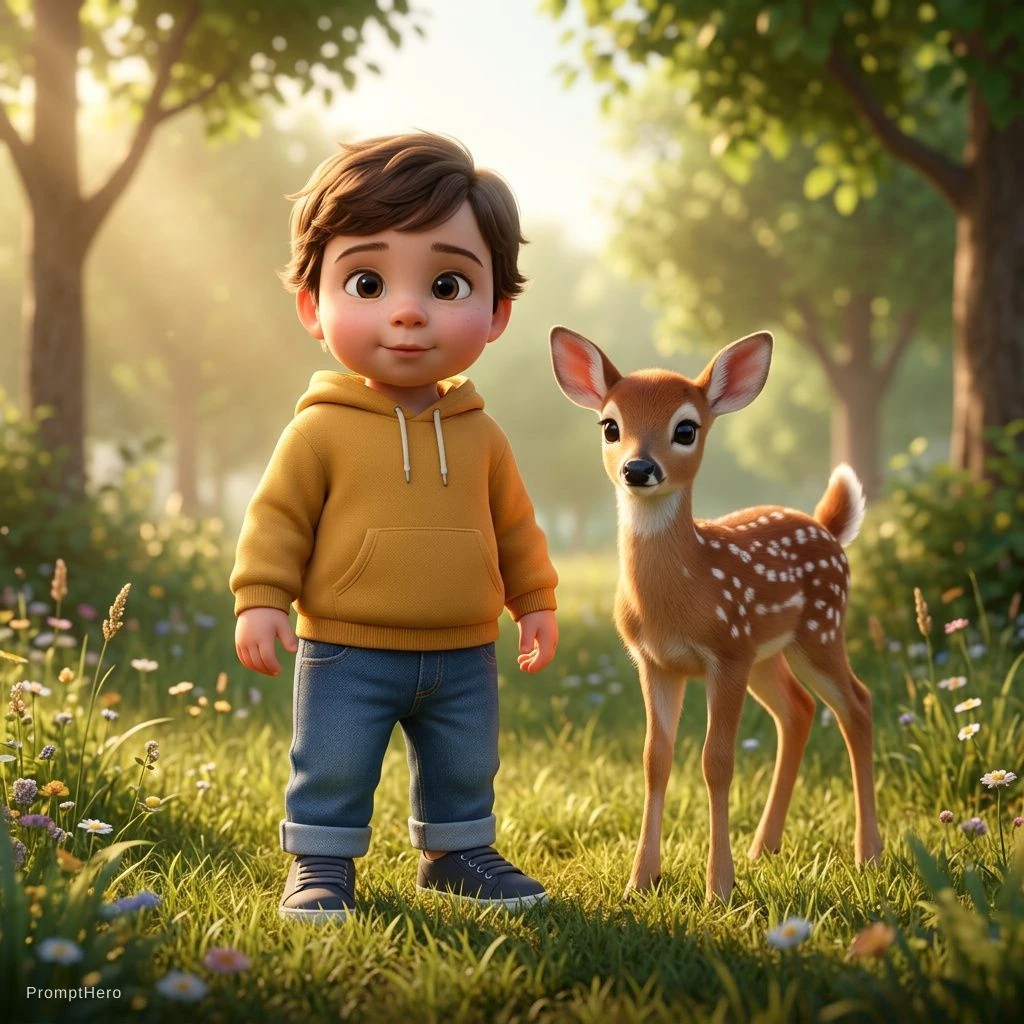 Boy Fawn Pixar Scene