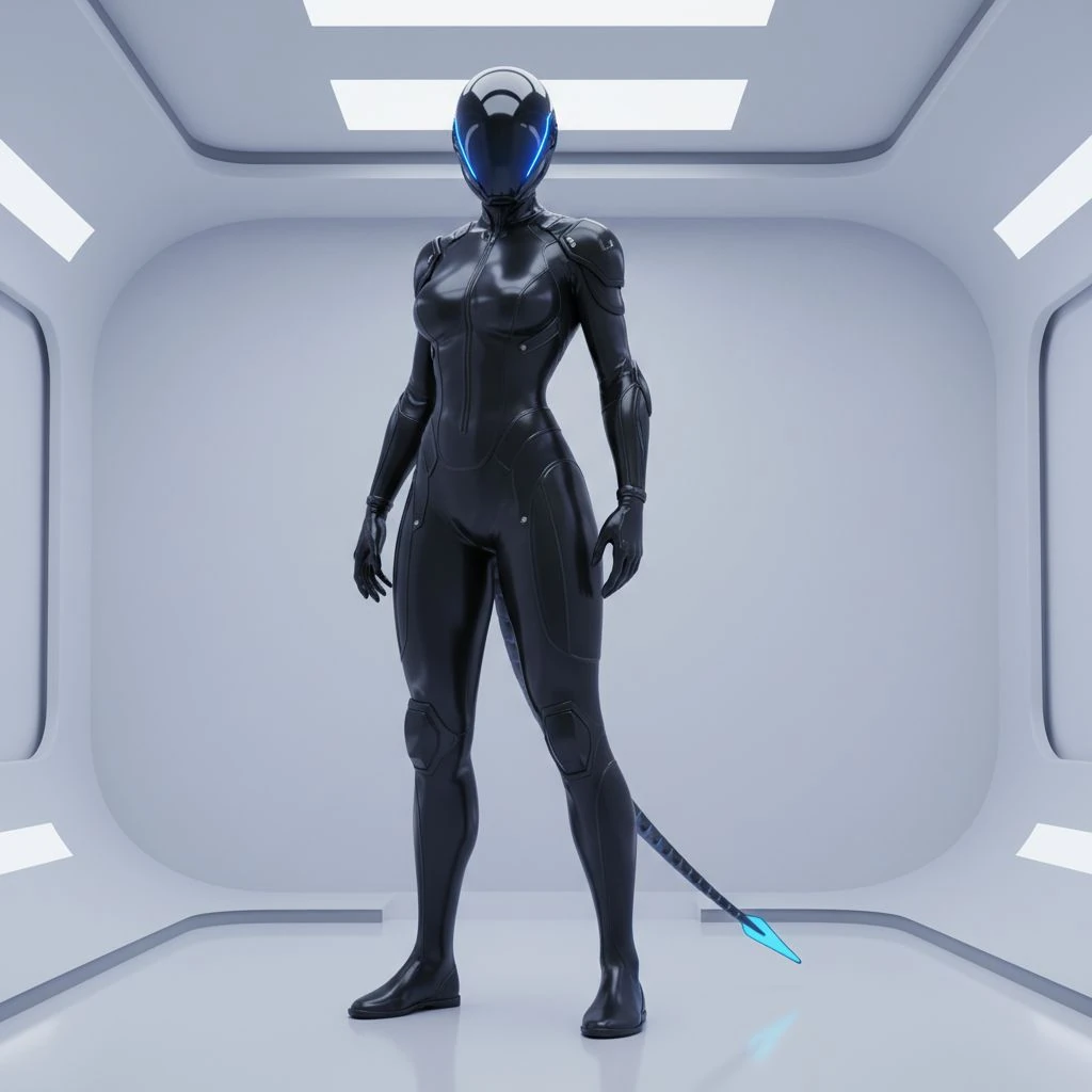 Latex Outfit Futuristic Woman