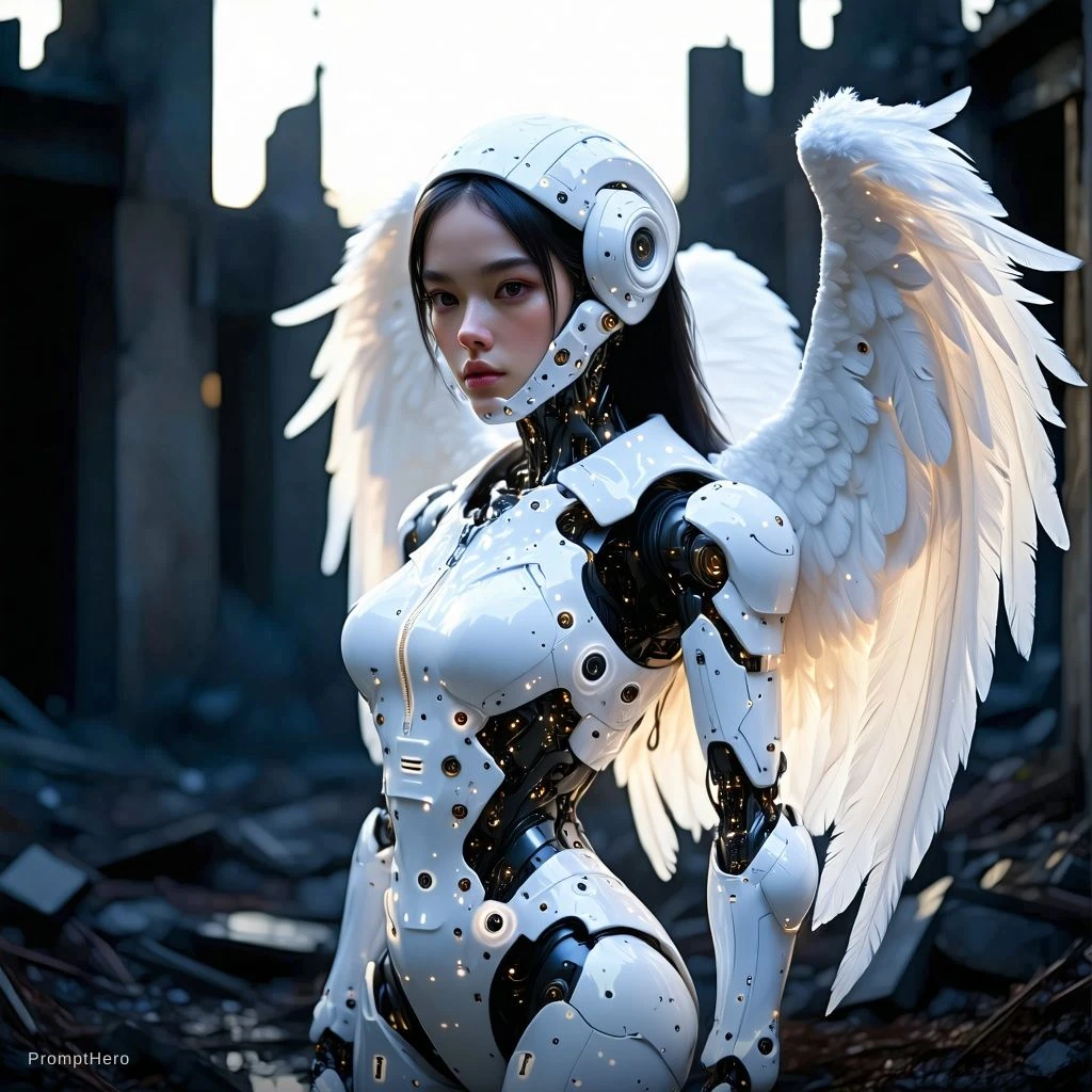 Android Angel Wings Futuristic