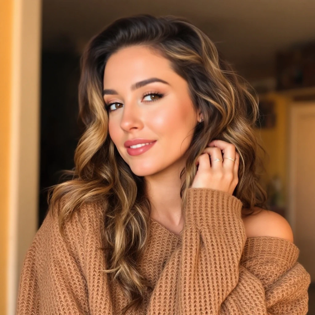 Cozy Sweater Brown Portrait