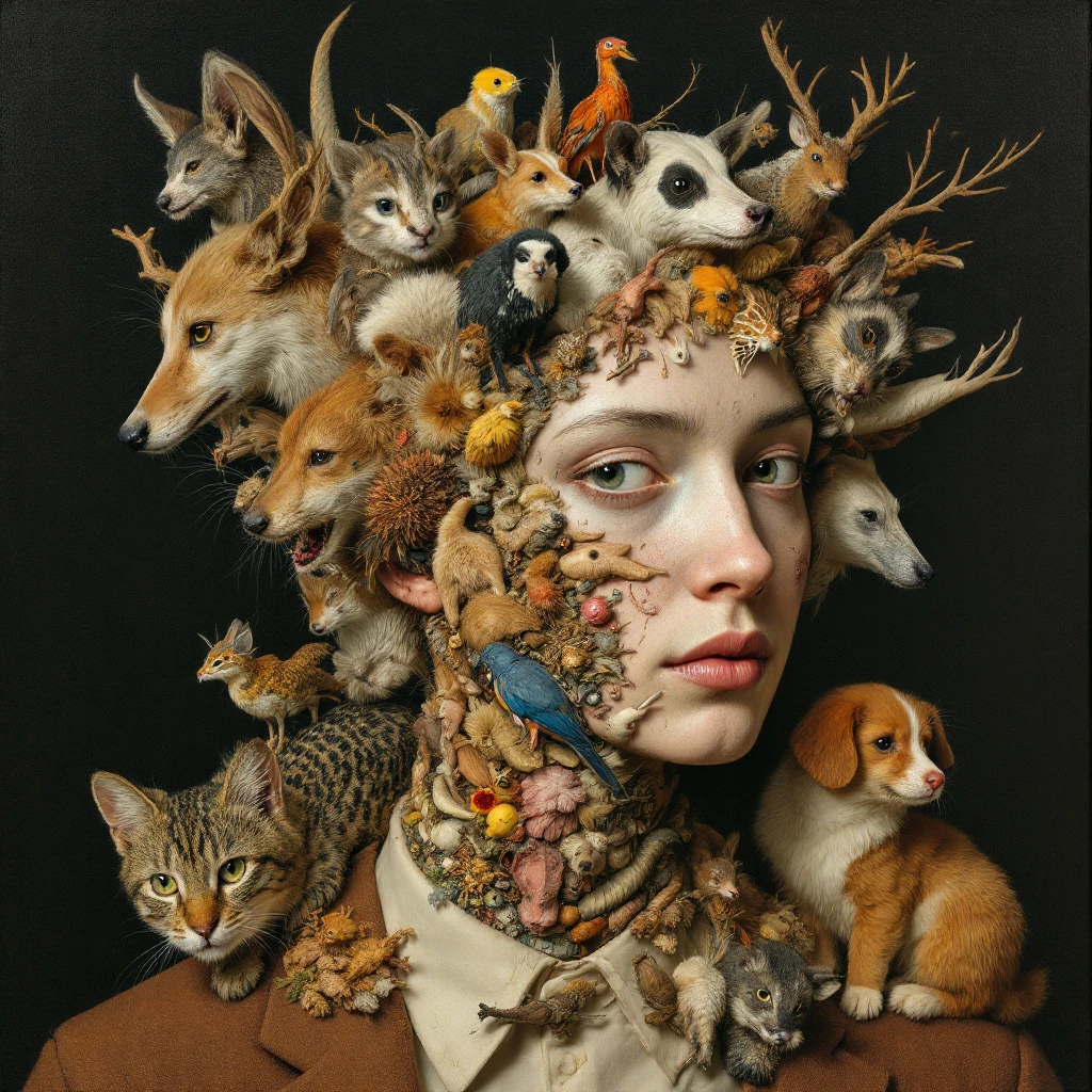 Arcimboldo Animal Face Surreal