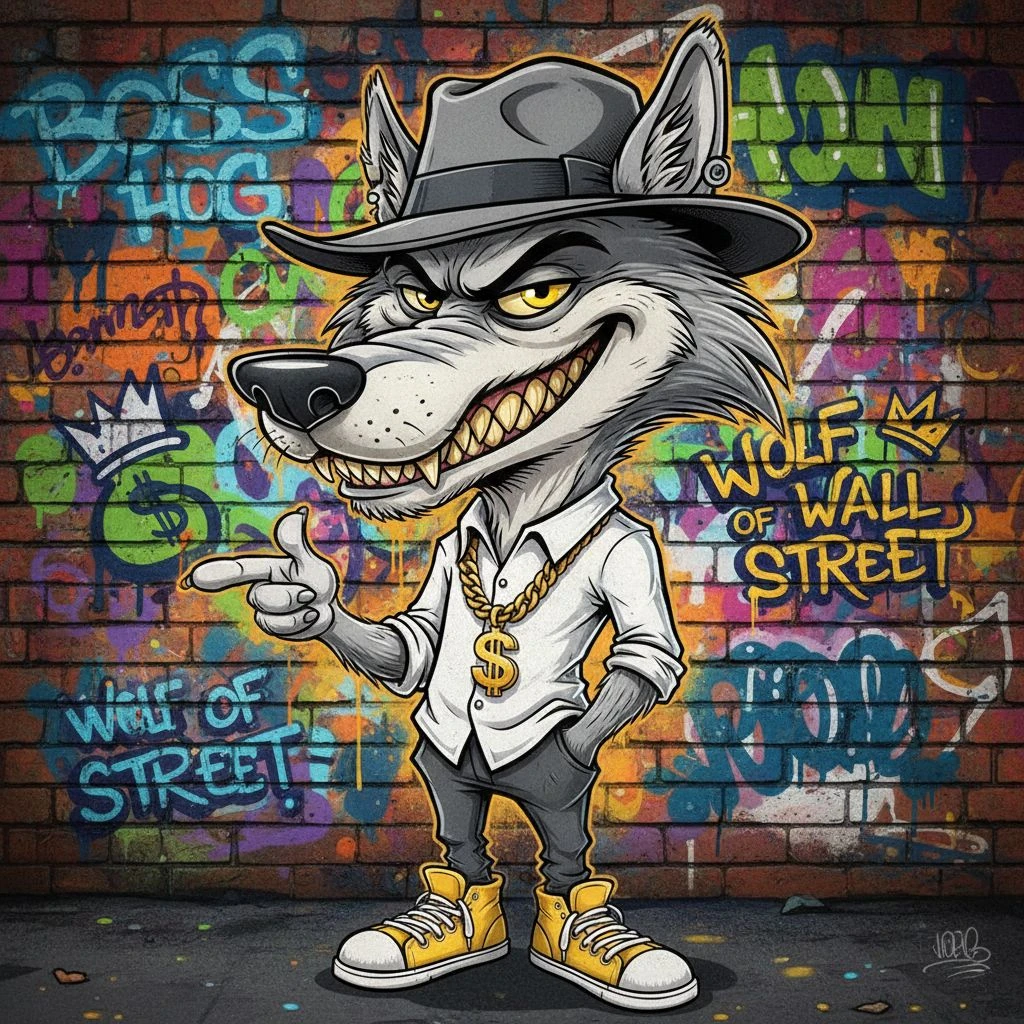Gangster Wolf Caricature