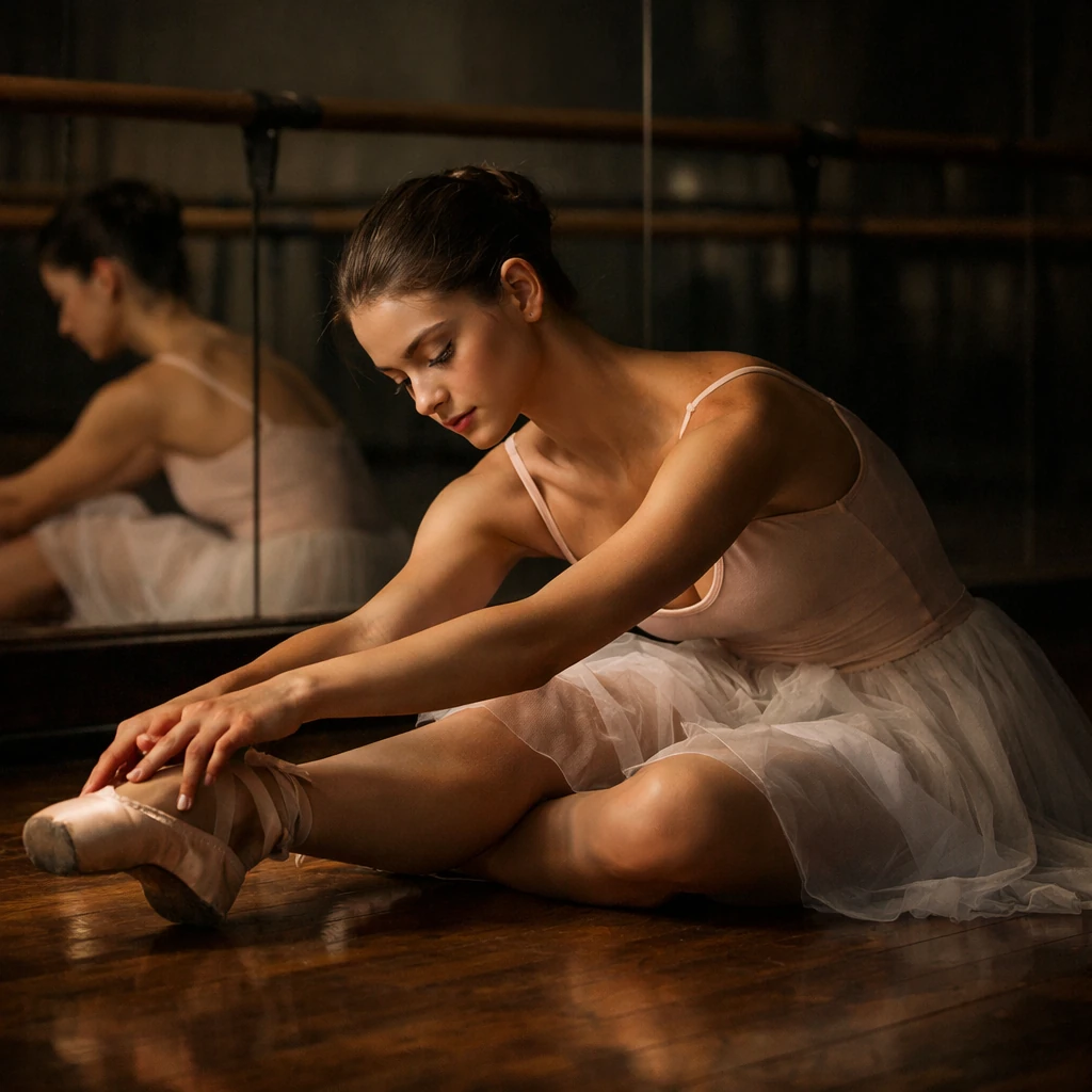 Ballerina Stretching Ballet Studio