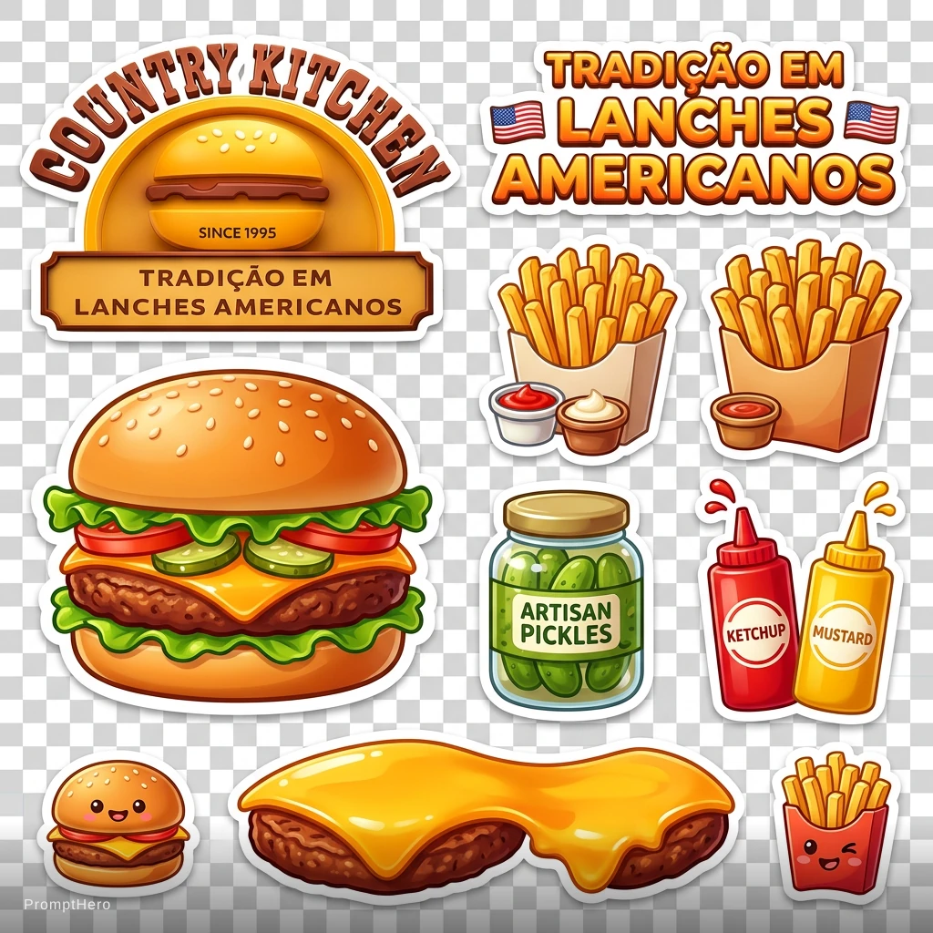 Gourmet Burger Sticker Art