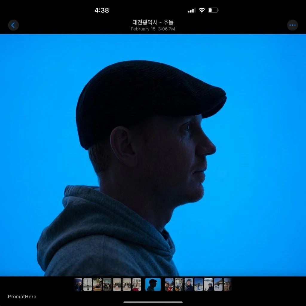 Profile Silhouette Blue Backdrop