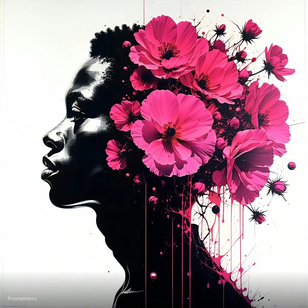 Exploding Flowers Silkscreen Poster