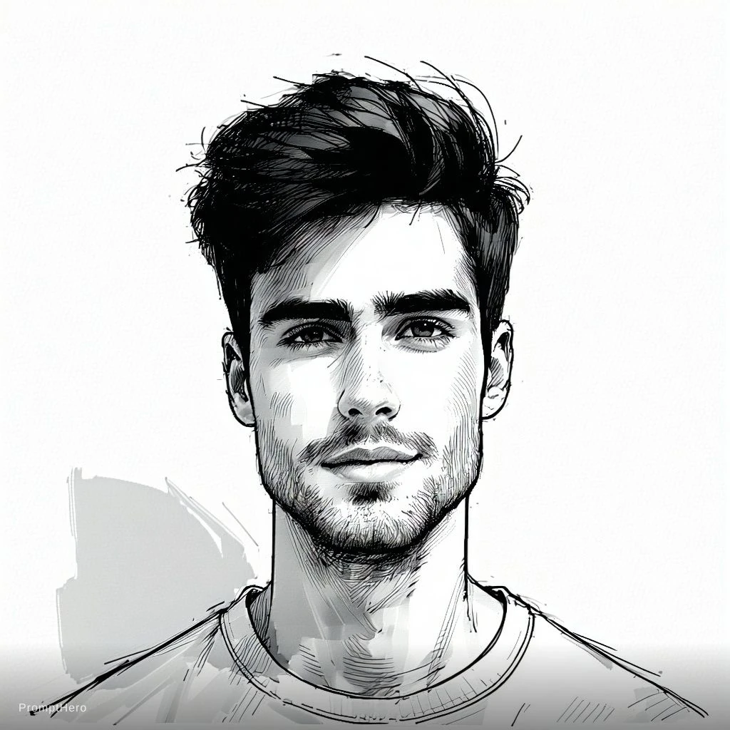 Young Man Ink Art