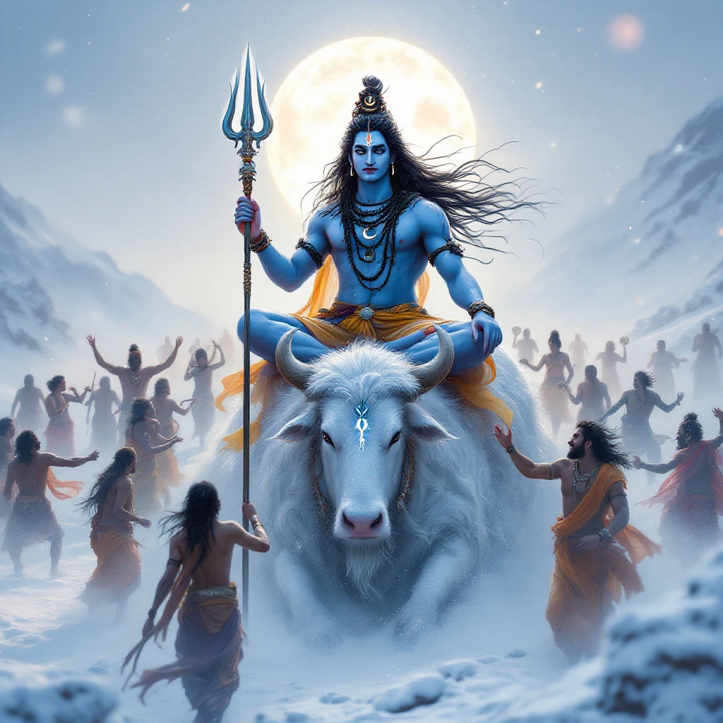 Shiva Nandi Snowy Landscape