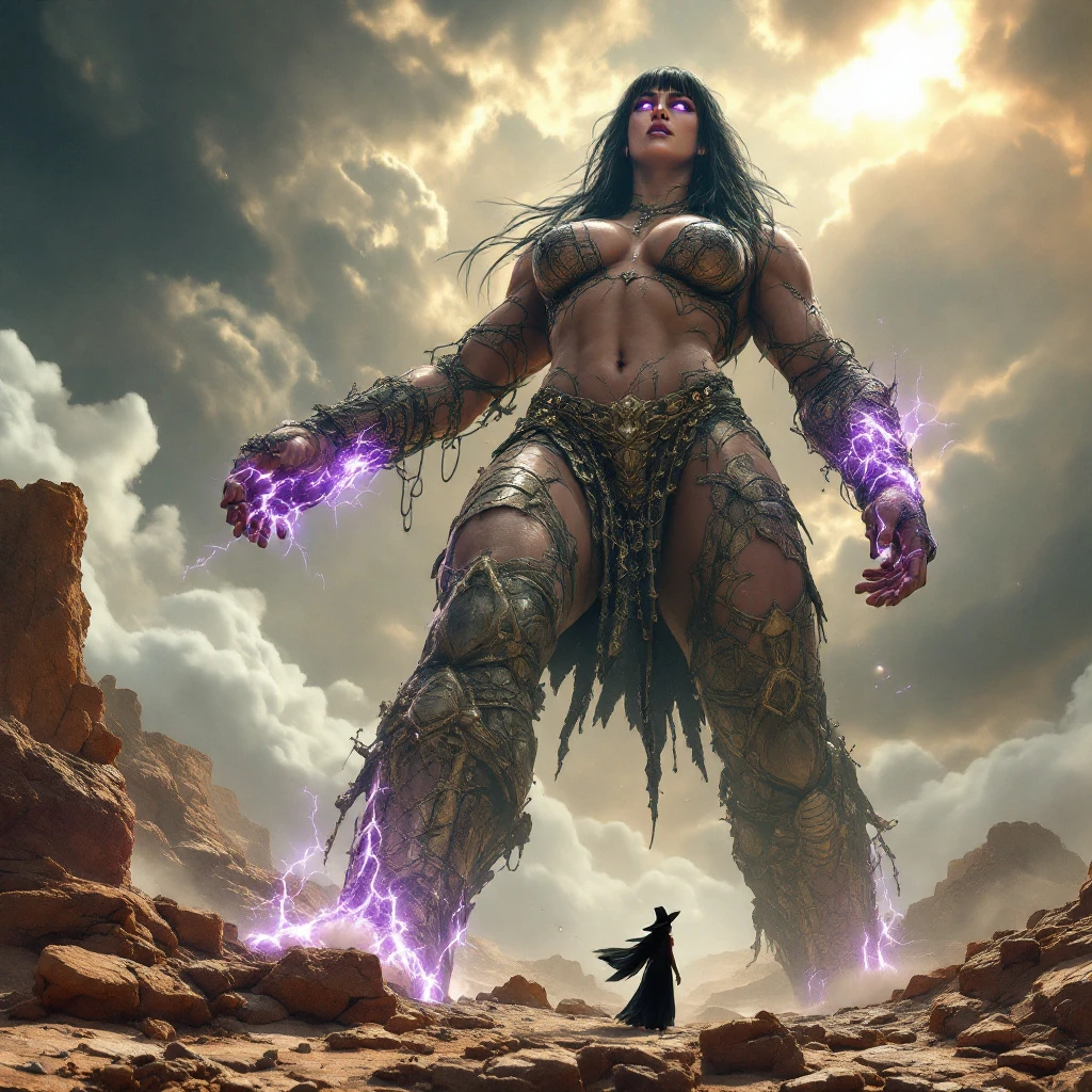 Giantess Towering Over Planet