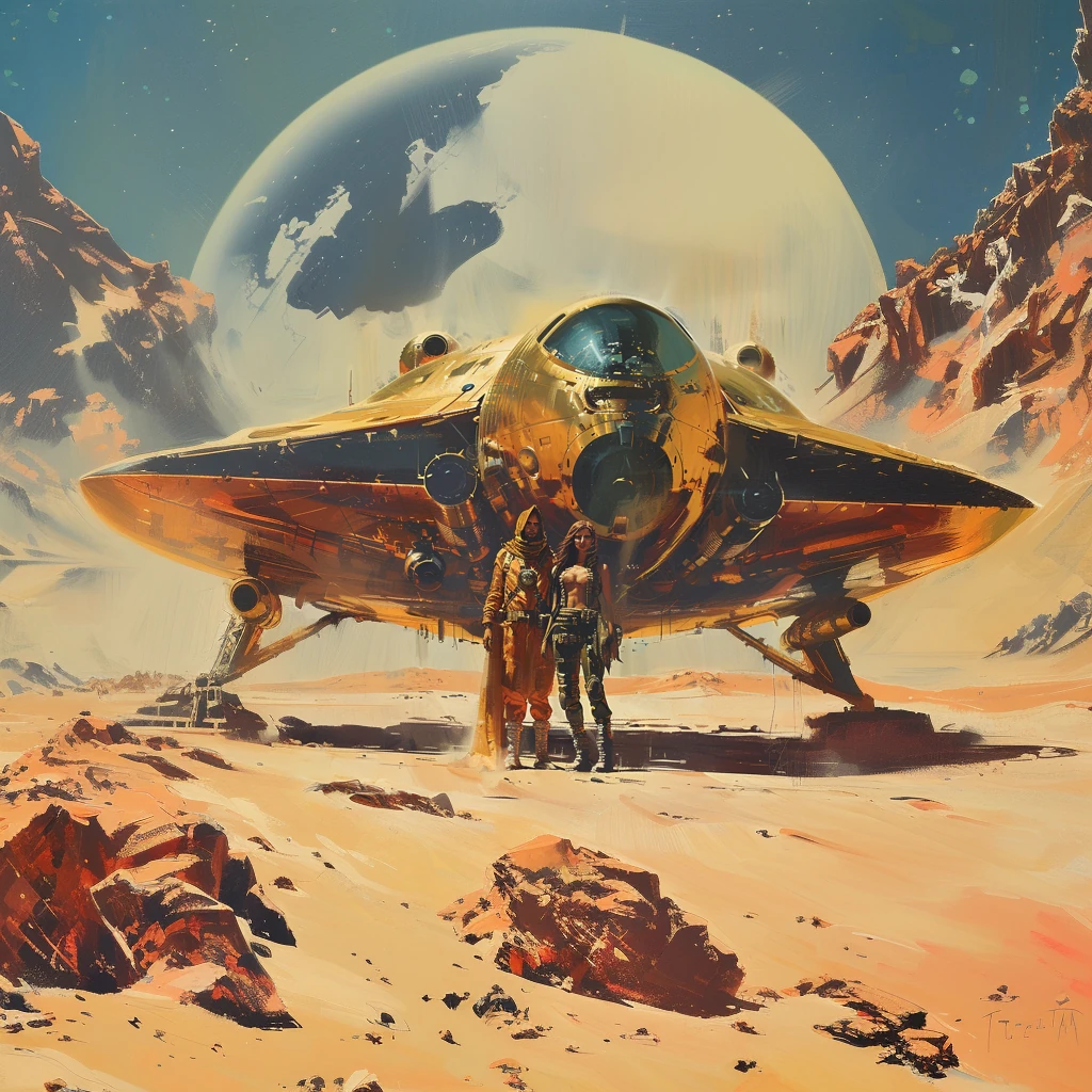 Seventies Fantasy Mecha Desert Spaceship