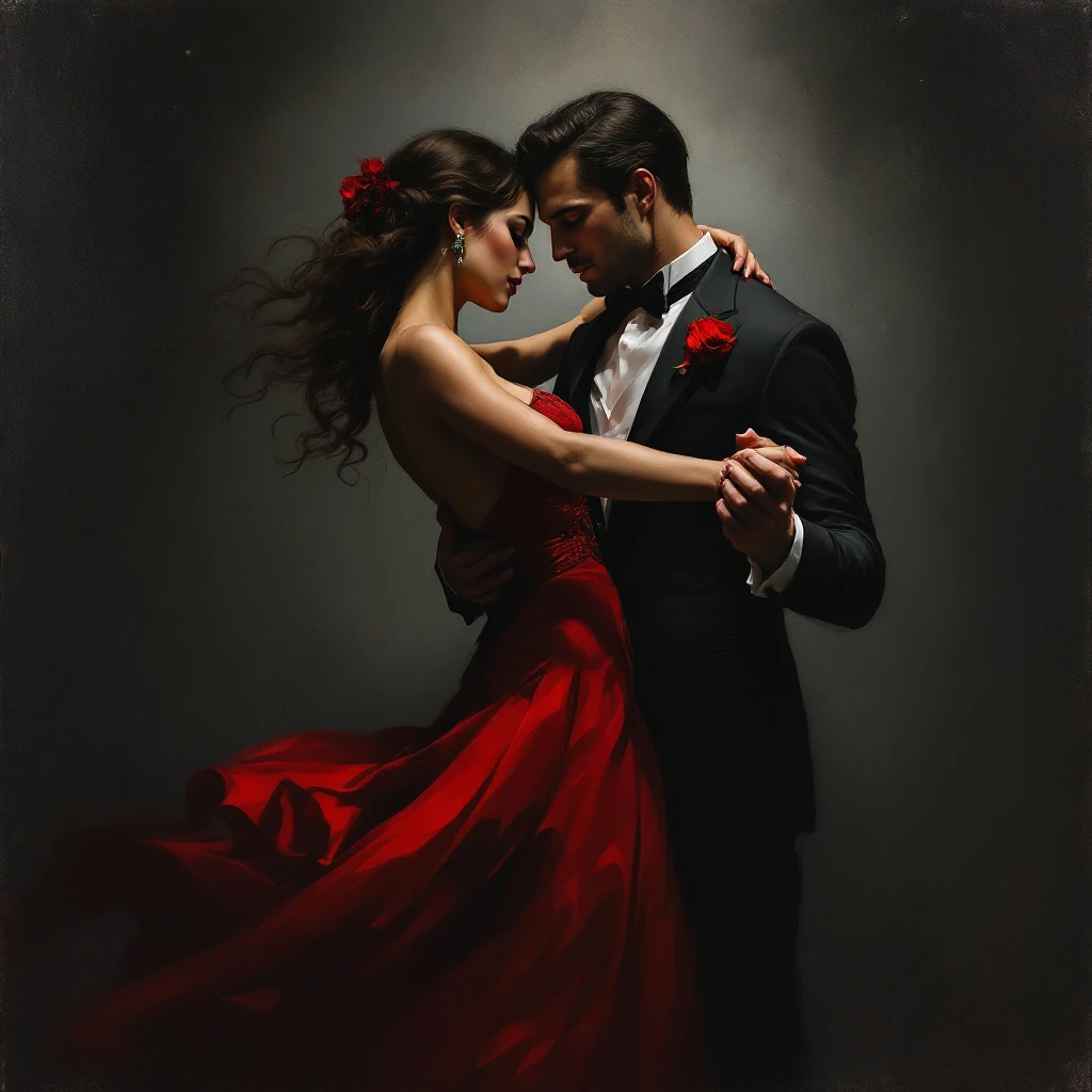 Couple Tango Dance Oil Painting