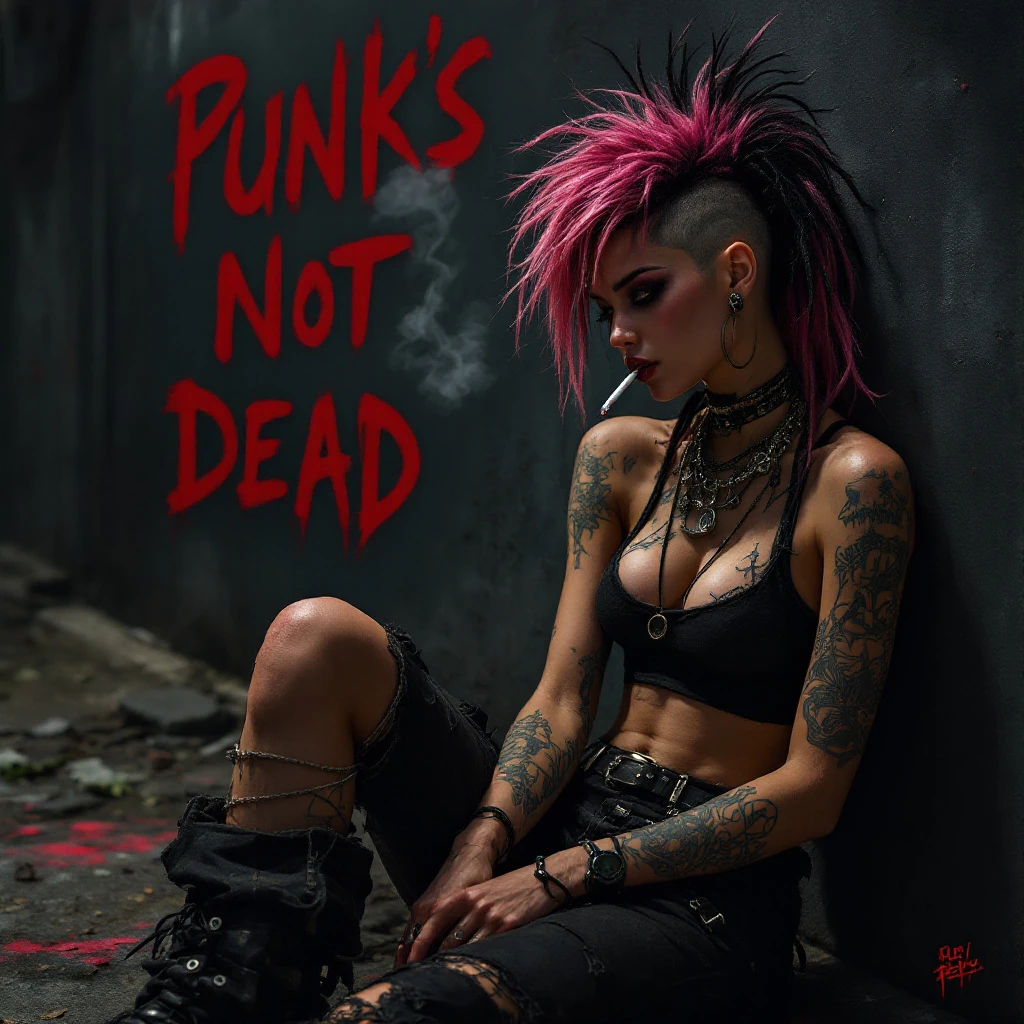 Punk Female Street Dark Cigarette