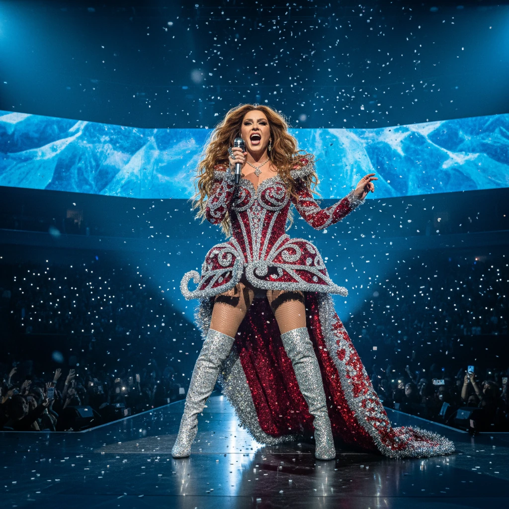 Female Superstar Christmas Concert Stage