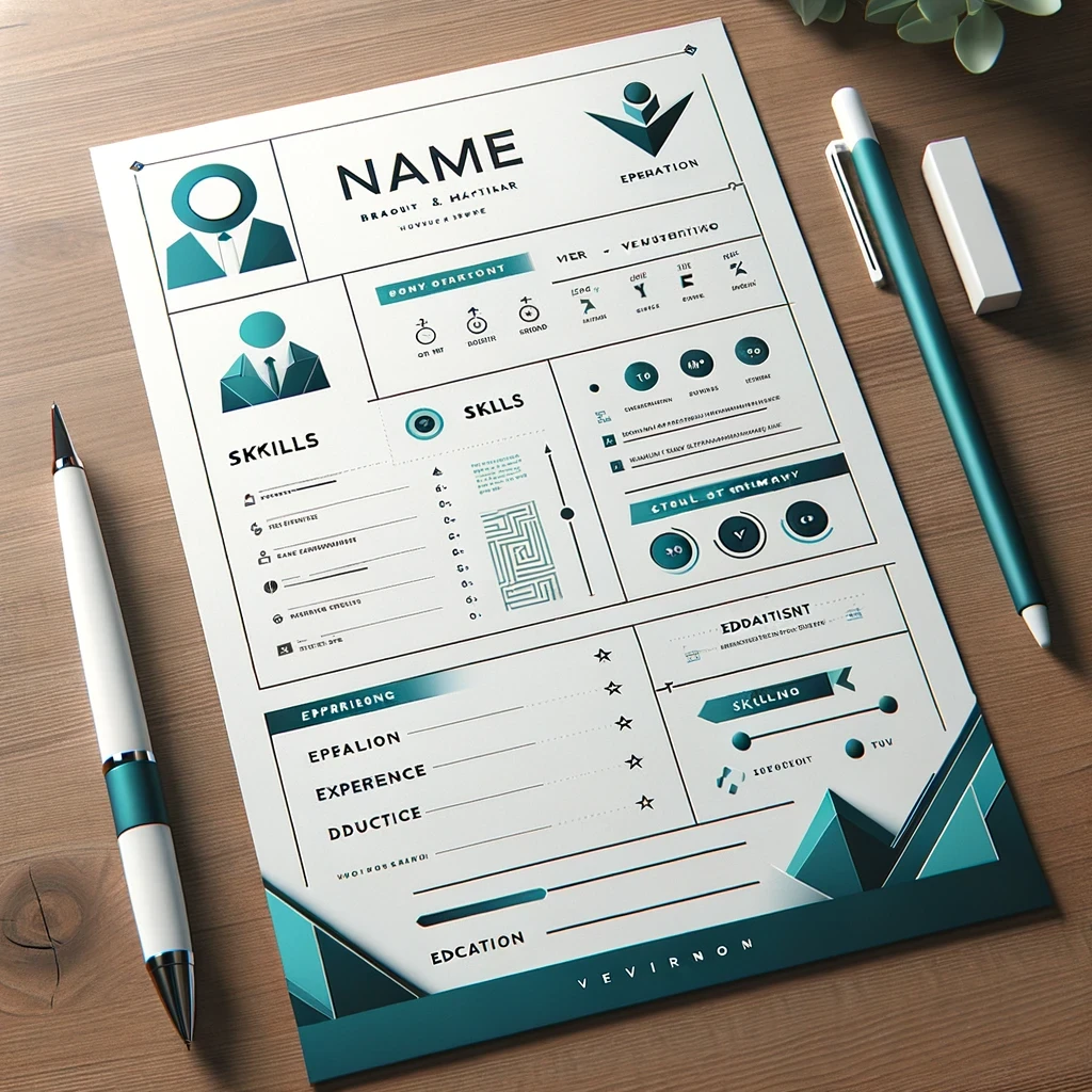 Professional CV Mockup Teal
