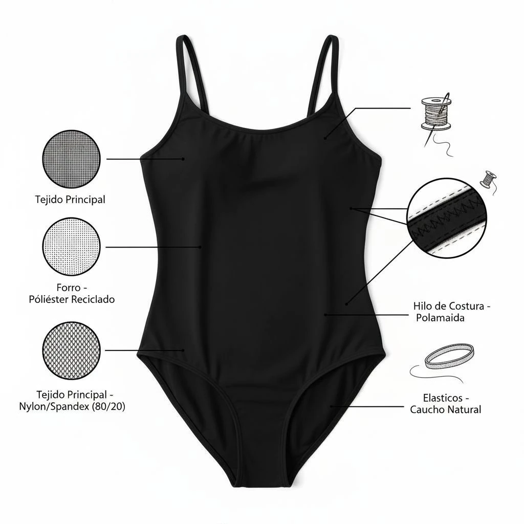 Swimsuit Fashion Sketch Flat