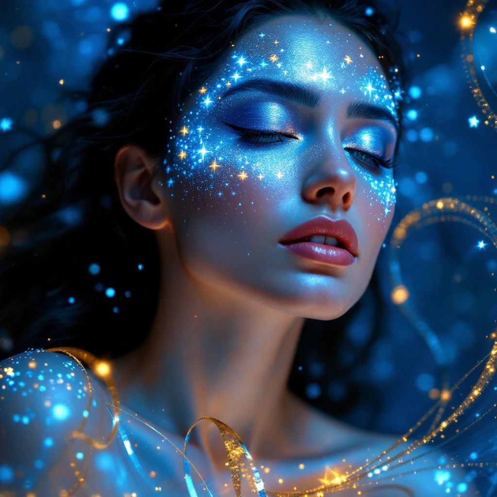 Woman Crystal Blue Eyes