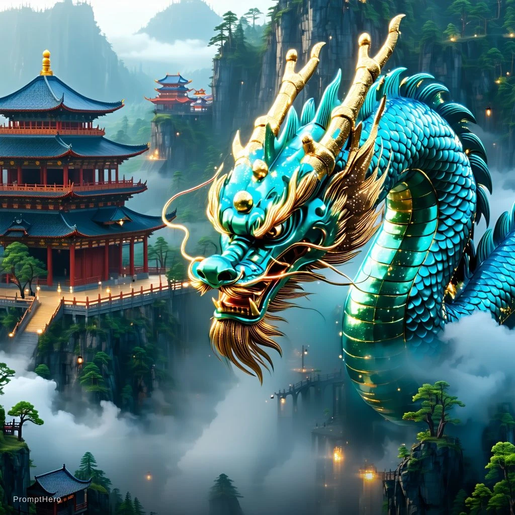 Cyberpunk Dragon Fantasy World
