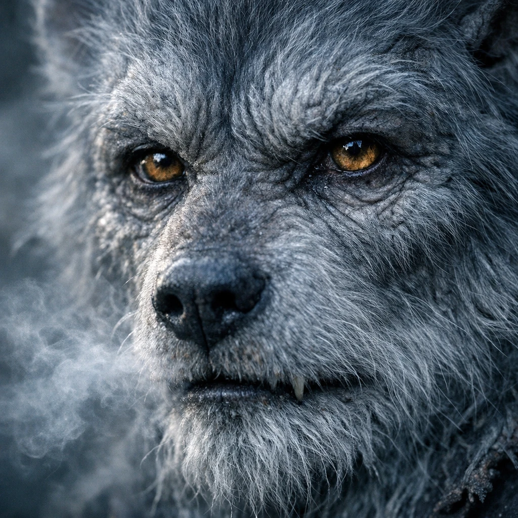 Werewolf Face Amber Eyes