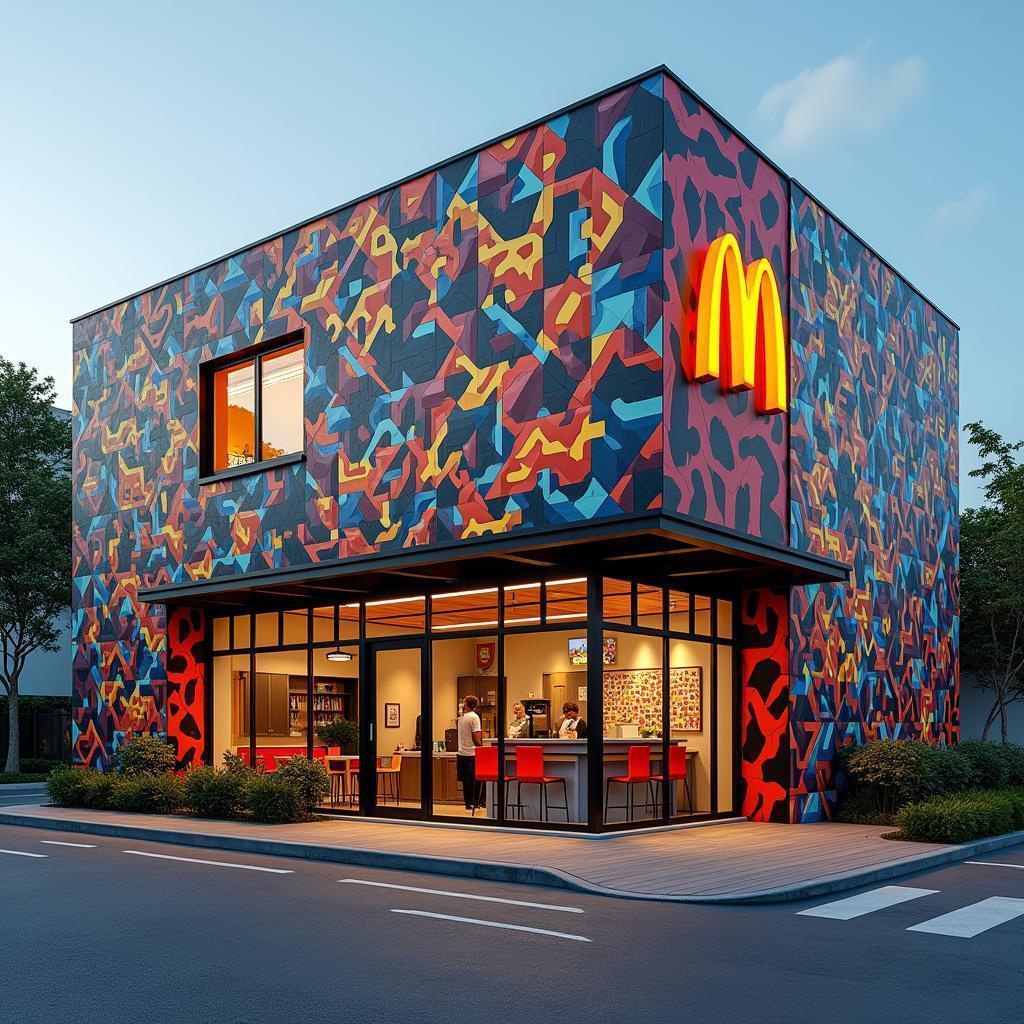 McDonald's Mural in Escher Inspired Tessellations