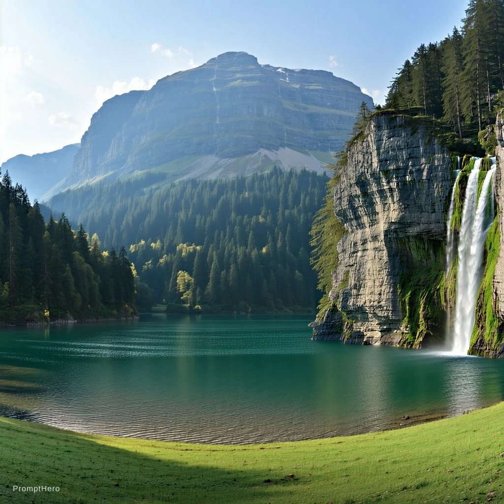 Mountain Lake Valley Landscape