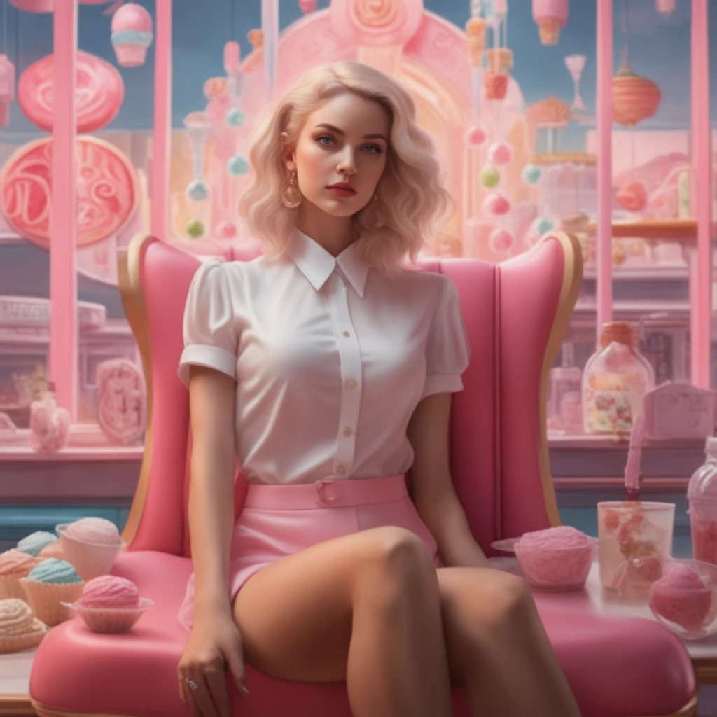 Woman Pink Chair Ice