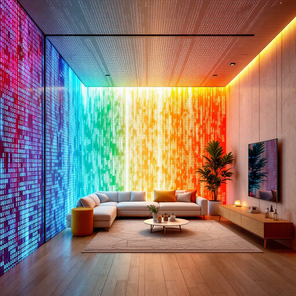 Binary Code Interior Living Room
