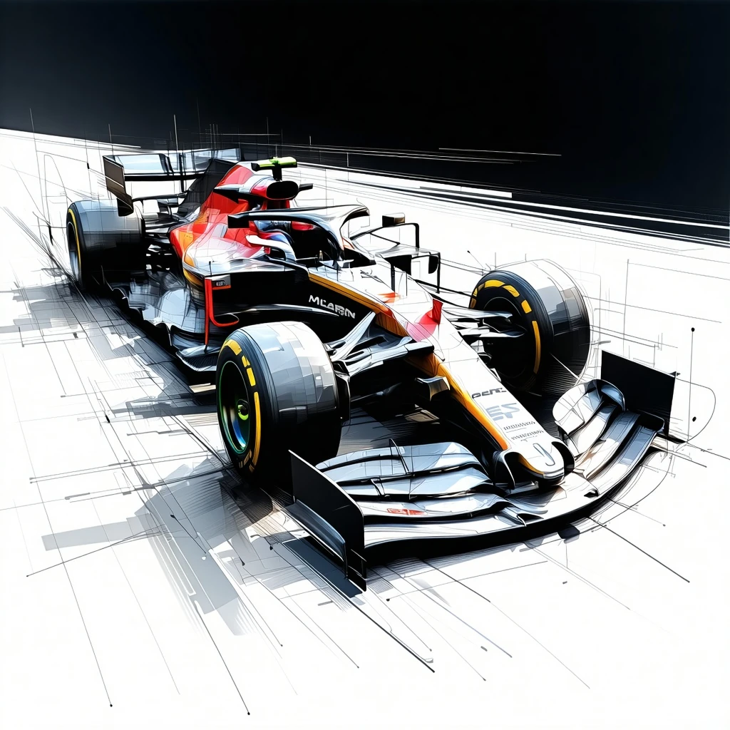 McLaren F1 Car Lineart
