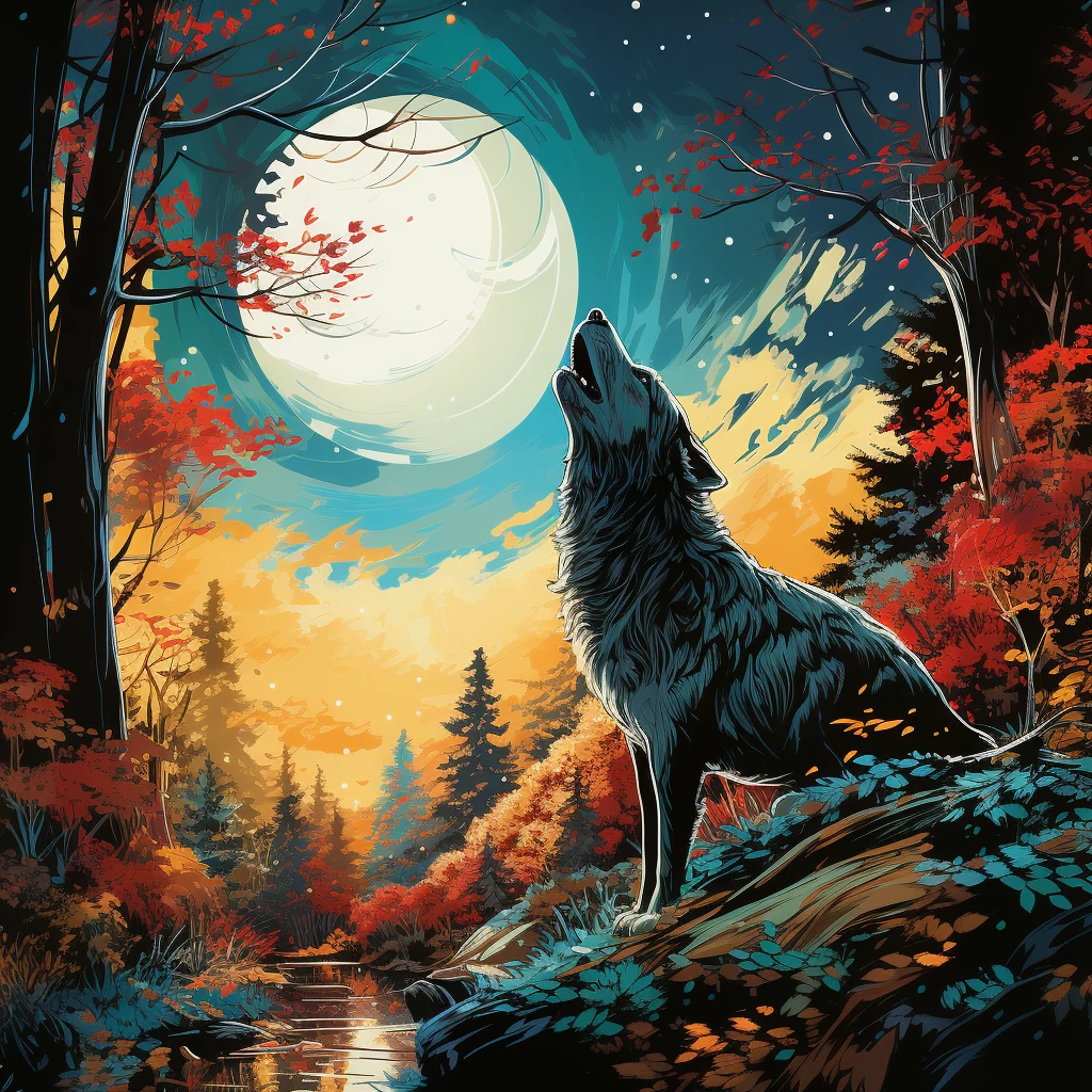 Wolf Moonlit Magical Howling