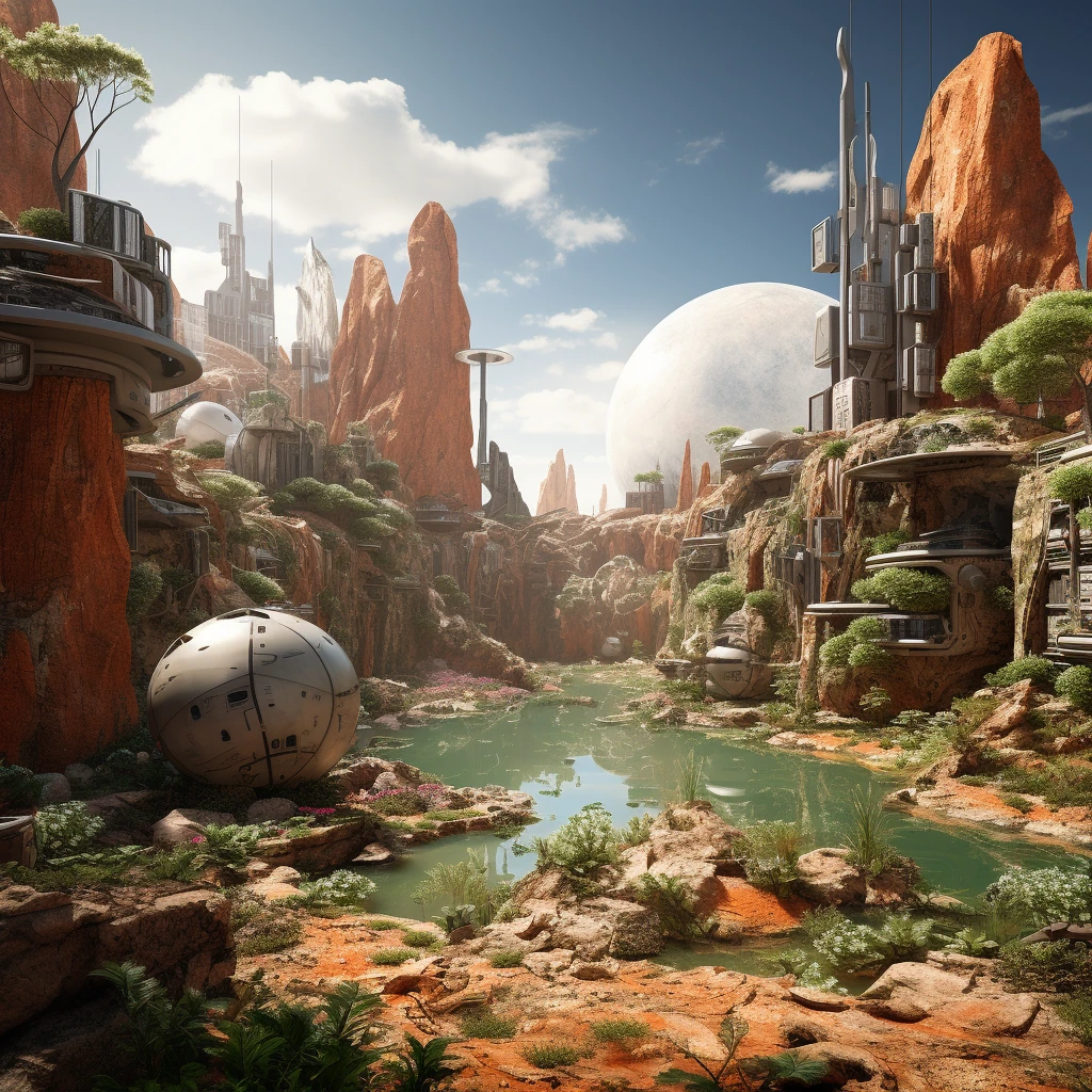Green City Planets Landscape