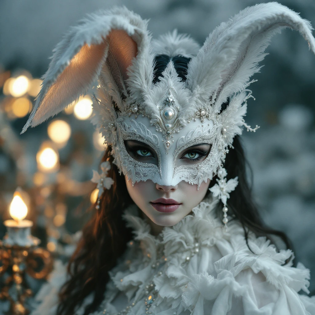 Woman Venetian Rabbit Mask Vogue
