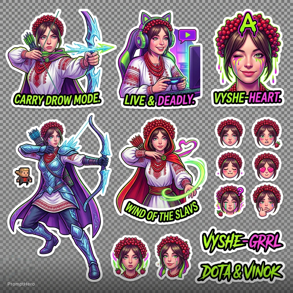 E Girl Gamer Slavic Sticker LSD