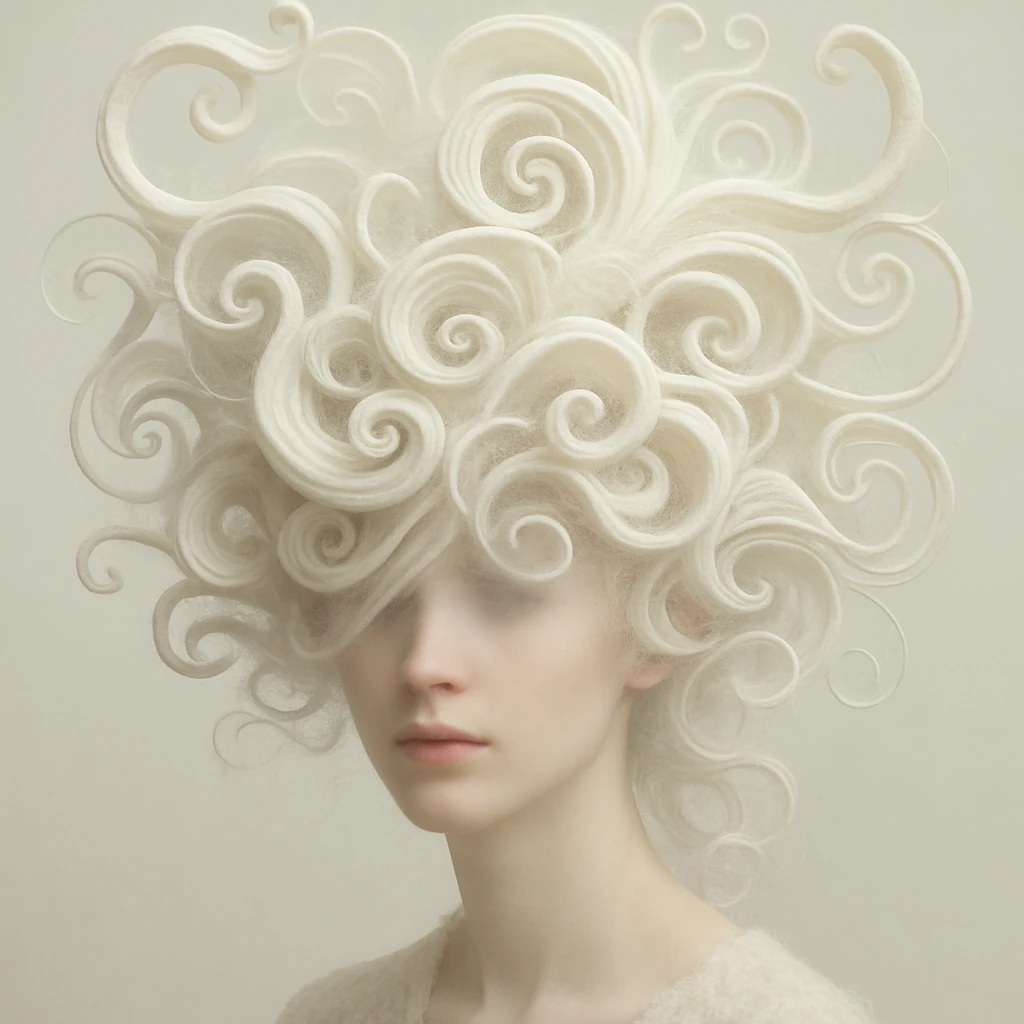 Woman Surreal Hairstyle Floating Hair