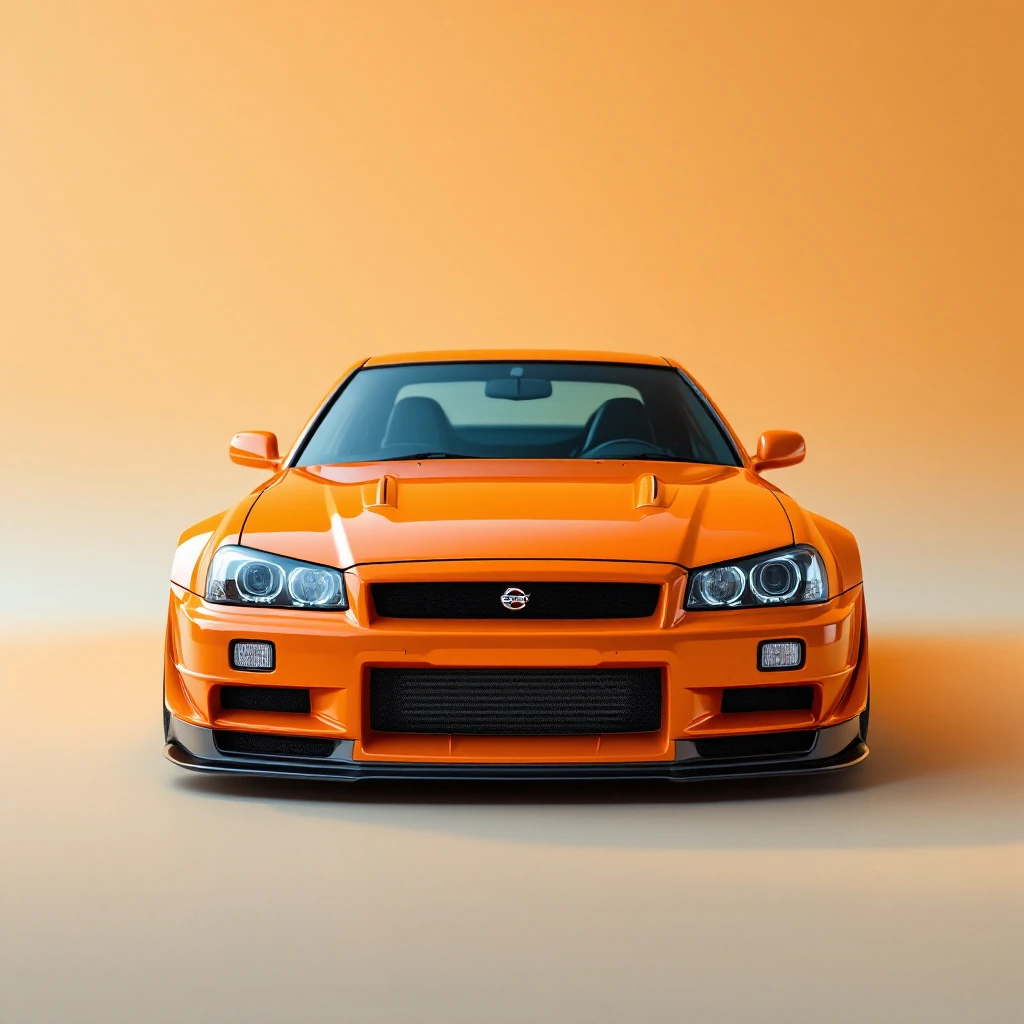 Orange Nissan GTR Car Studio