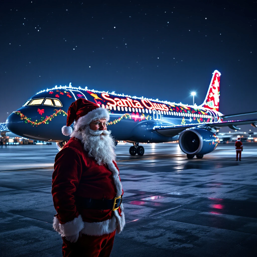 Santa Claus Airbus Christmas Decoration