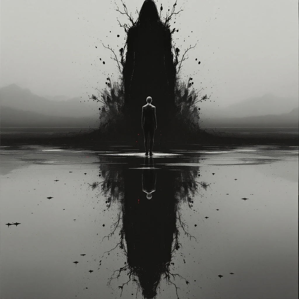 Figure Water Reflection Black Ink Symmetry