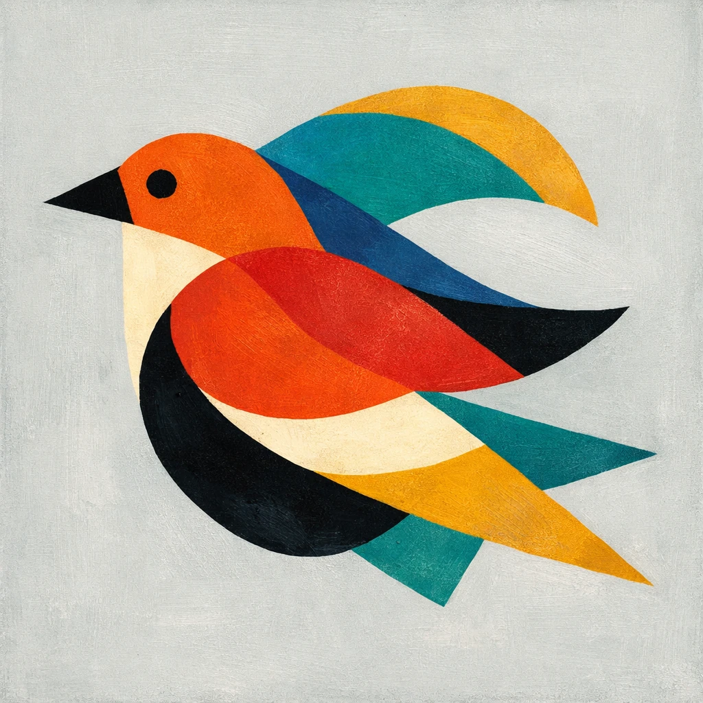 Abstract Bird Silhouette Shapes Colors