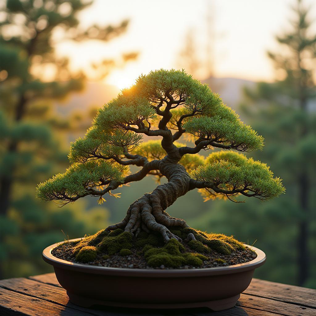 Bonsai Framing Mount Fuji on CineStill