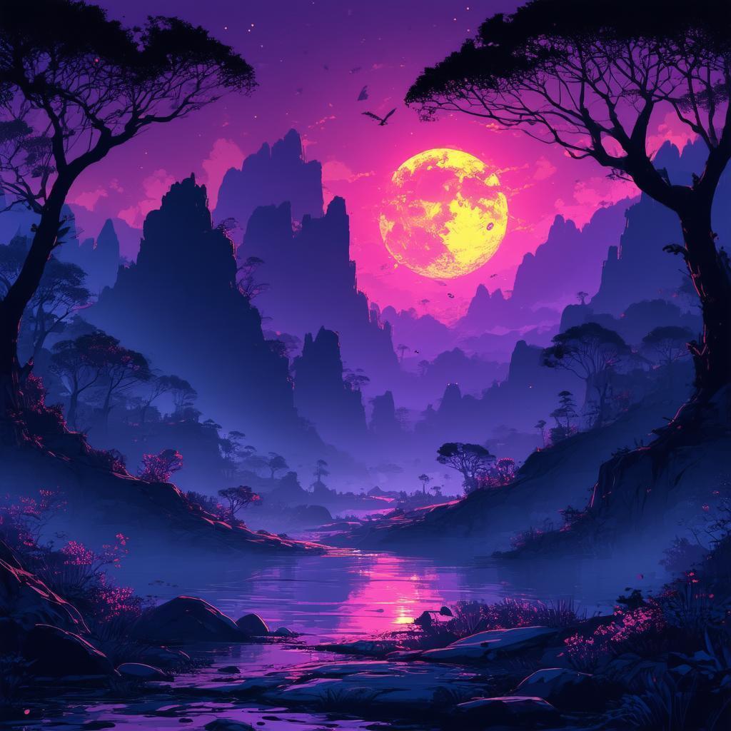 Dark Mystical Realm in Bold Vector Animation