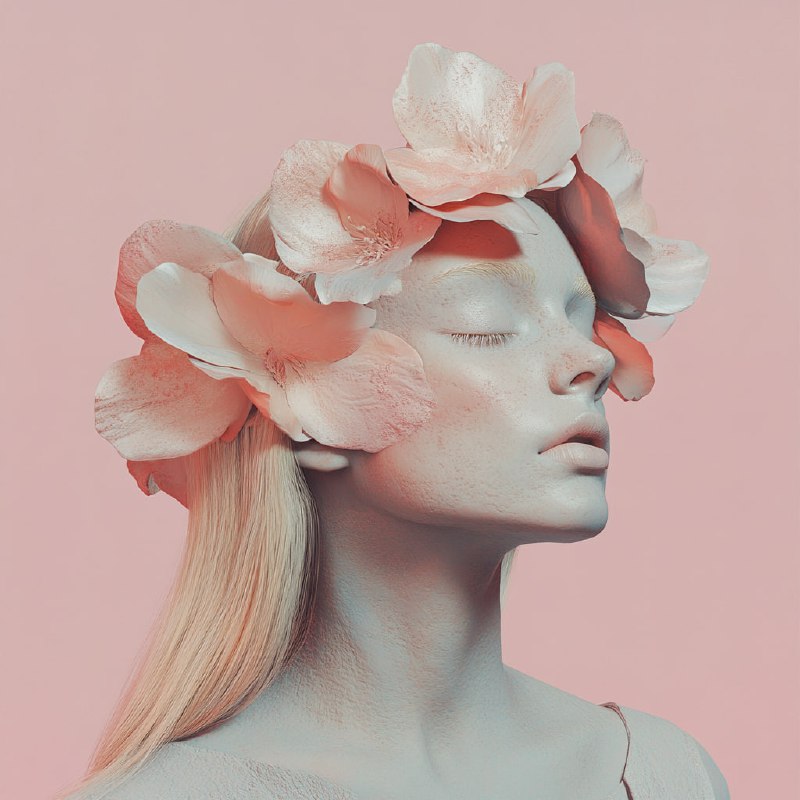 Blonde Girl with Floral Crown Design