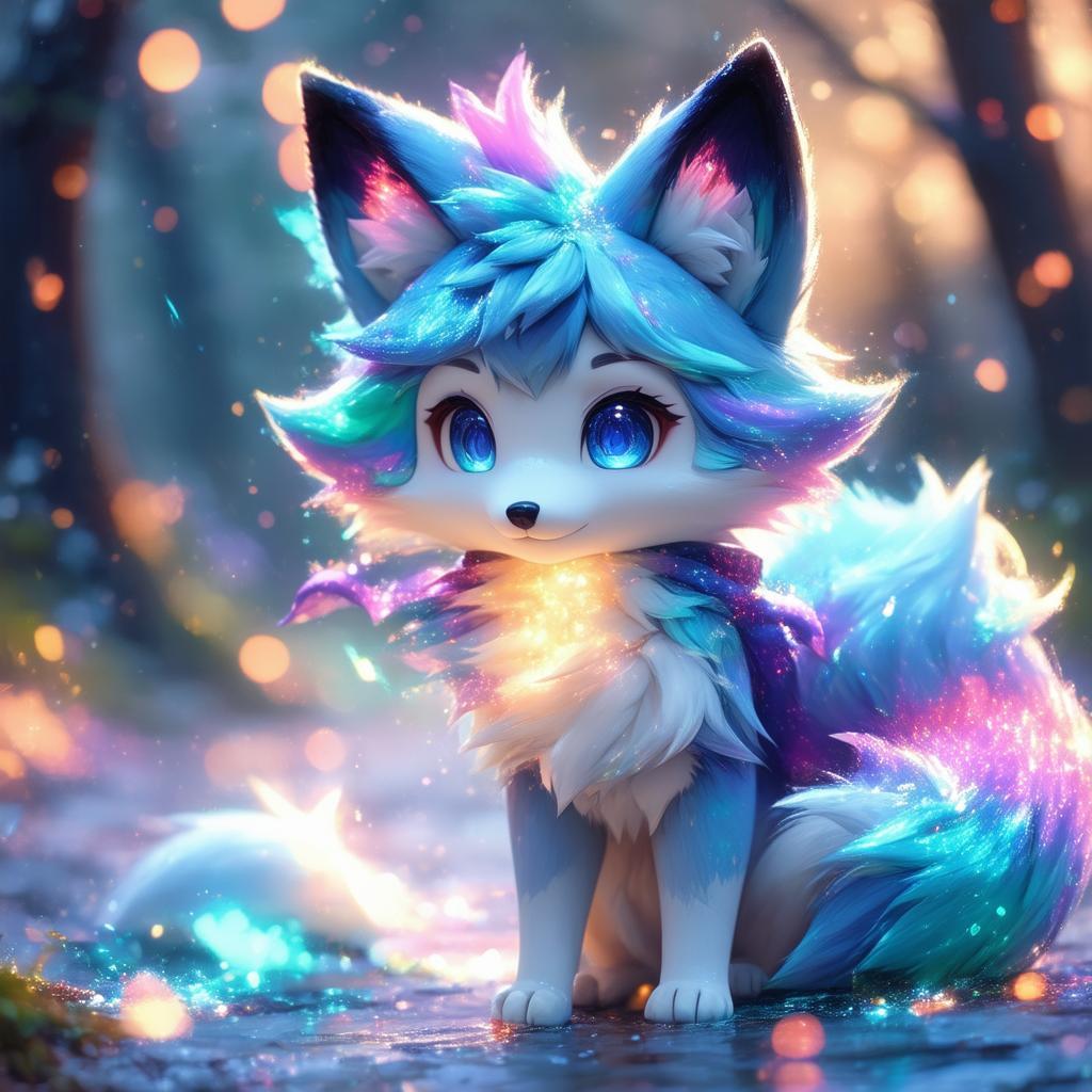 Fluffy Kemono Fox in Pastel Anime Glow