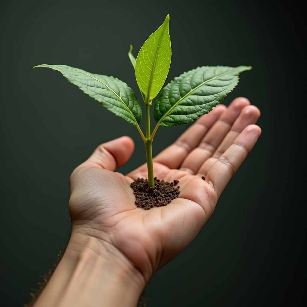 Leaves Sprouting From an Open Palm