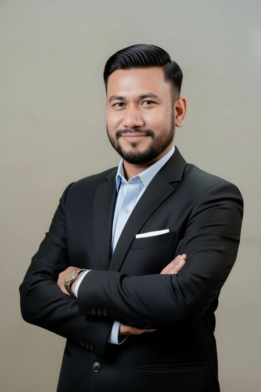 Man Studio Headshot Suit Beard